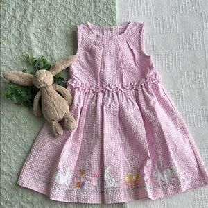 Vintage Good lad Girls pink and white gingham tie waist Easter dress size 4T